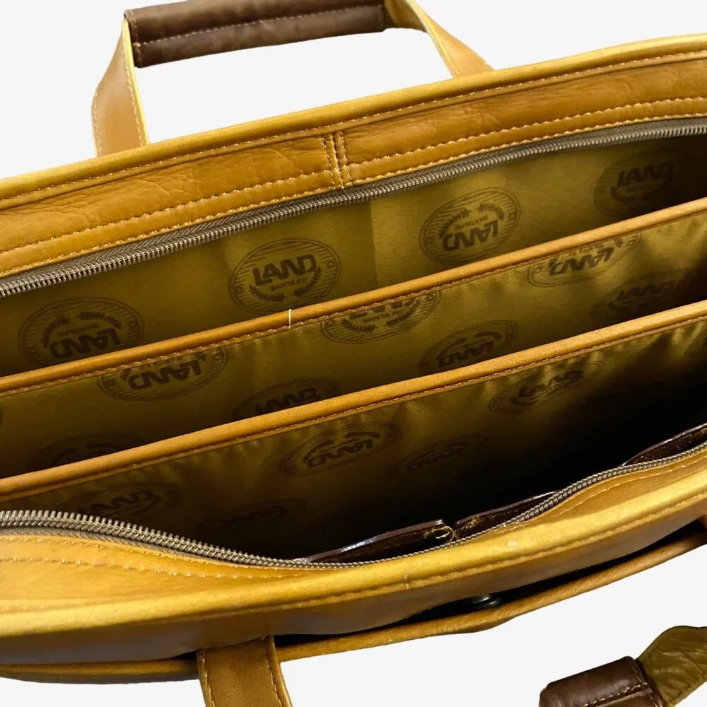 Vintage Land Santa Fe Leather Briefcase Laptop Bag